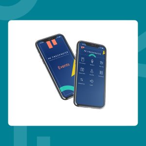 Freshwater Events app visualised on a phone. 