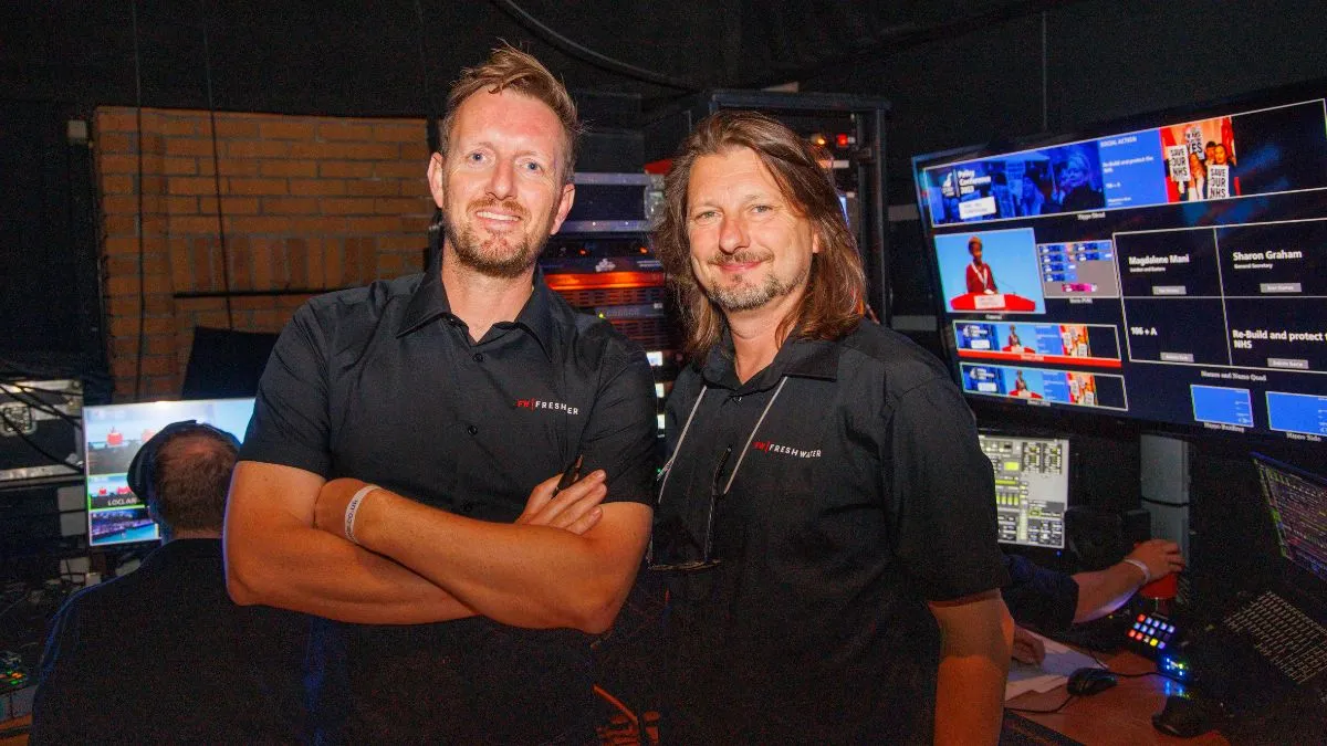 Our events team behind the scenes in the AV and production room